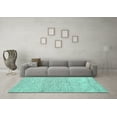 thumbnail image 3 of Ahgly Company Indoor Round Abstract Turquoise Blue Contemporary Area Rugs, 8' Round, 3 of 4