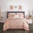 thumbnail image 6 of 5 piece Kensley Comforter Set Washed Crinkle Ruffled Flange Border Design Bedding, 6 of 8