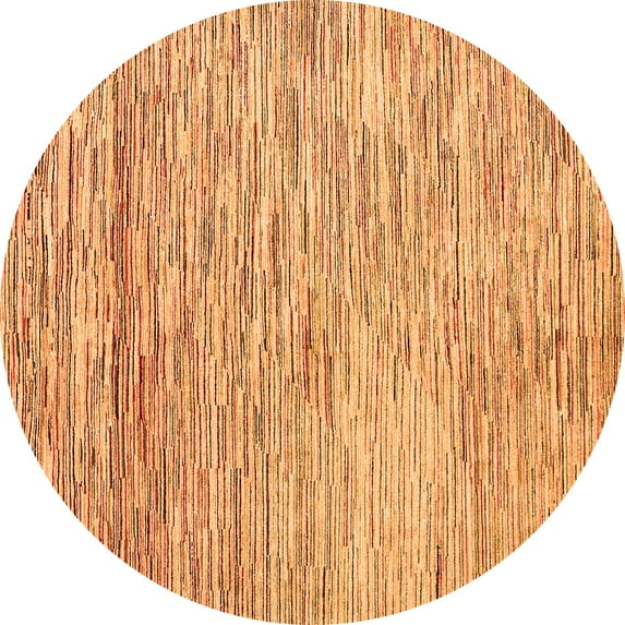 Ahgly Company Indoor Round Oriental Orange Modern Area Rugs, 4' Round