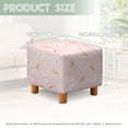 thumbnail image 3 of SCRAWLGOD Easter Rabbit Carrot Spot Print Pink Square Ottoman Cover Stretch Folding Storage Bench Ottoman Cover Footrest Stool Slipcover Footstool Protector Cover with Elastic Bottom, 3 of 7