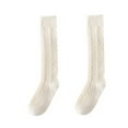 thumbnail image 1 of GDREDA Socks Women's Pattern Calf Socks for Spring and Autumn - Thick Warm Wool High Stockings in Oatmeal Color Comfortable Daily Wear Durable Knit Design White,One Size, 1 of 7