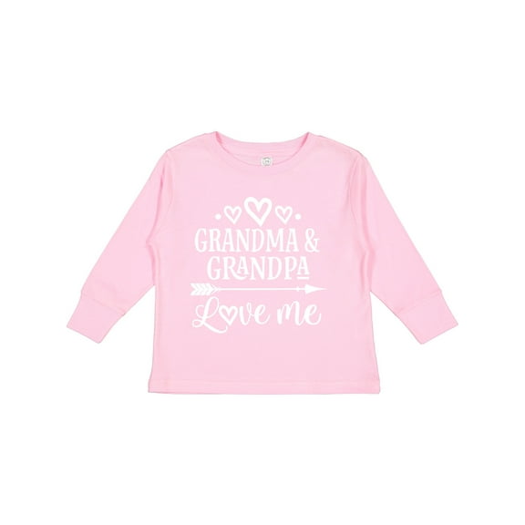Inktastic Grandma Grandpa Love Me Grandchild Boys or Girls Long Sleeve Toddler T-Shirt