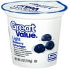 Great Value Light Fat Free Blueberry Yogurt, 6 Oz.