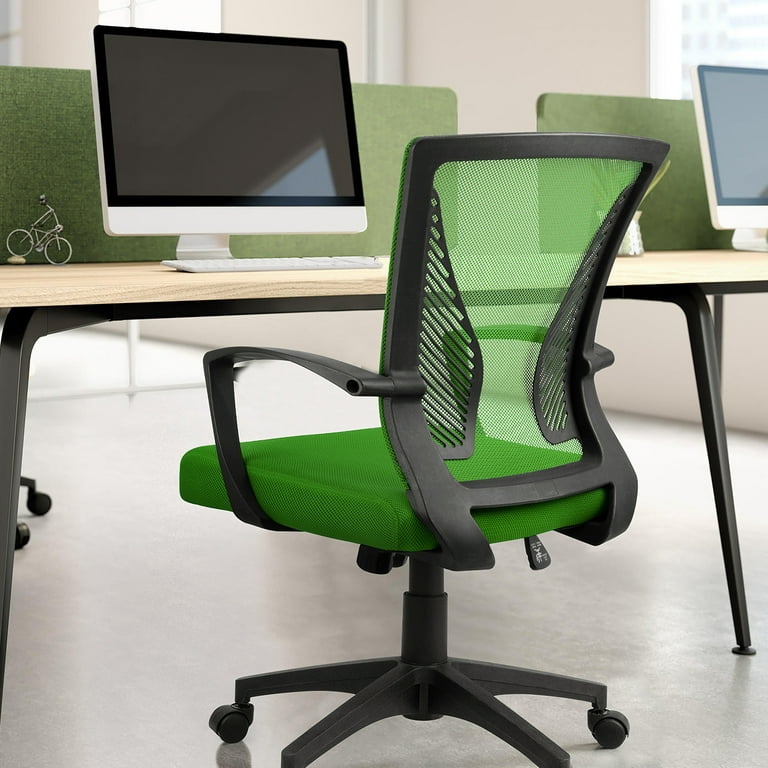 LACOO Office Green Mid Back Swivel Lumbar Support Desk, Computer