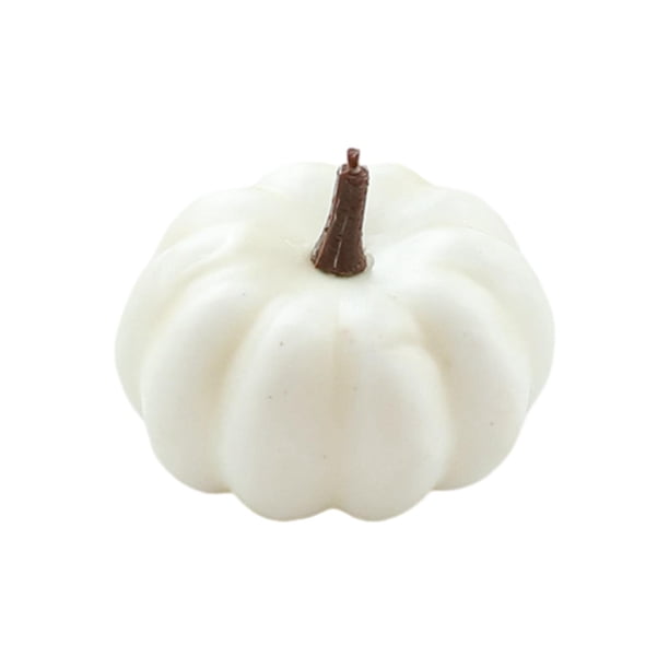 Calabaza artificial de simulación, mini calabazas de cosecha de otoño para manualidades DIY 65x9cm blanco