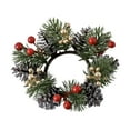 thumbnail image 2 of Tachiuwa 2xChristmas Candle Wreath Supplies Decor Candle Holder for Home Party Red, 2 of 10