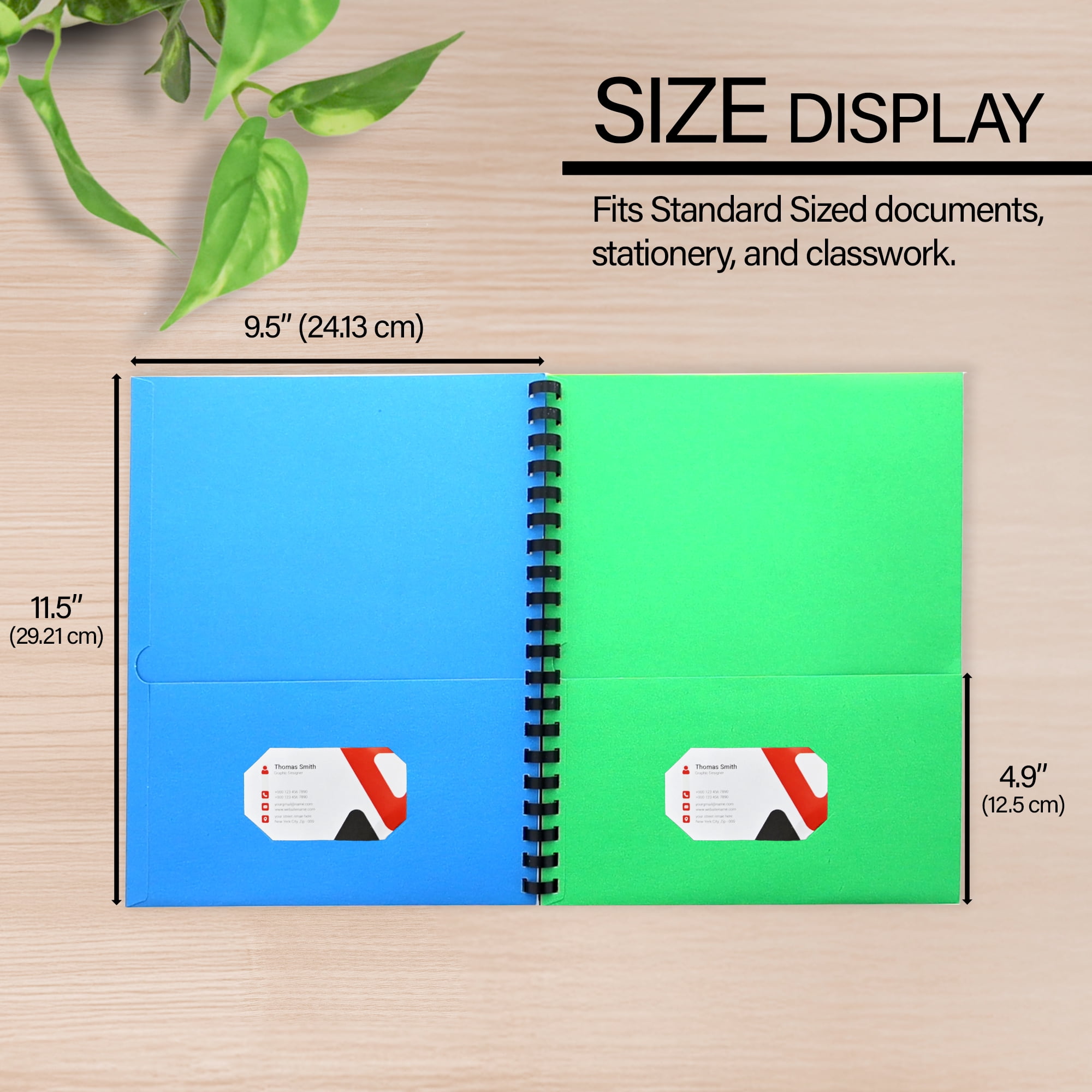 BAZIC 8 Pockets Folder Portfolios, Letter Size Paper Folders, 12-Pack