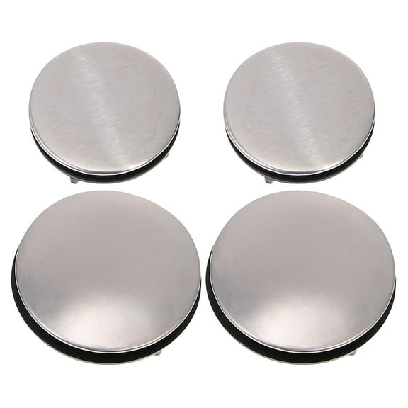 HEMOTON Versatile Sink Hole Covers for Kitchen Use Silver Plastic and Stainless Steel 4 Pieces Fits Various