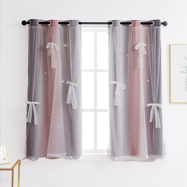 Cortinas Yancorp Rainbow Color para dormitorio de niñas, 160 x 160 cm