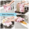 thumbnail image 2 of 6 Pieces of Kitchen Towels 11x11Inch Kitchen Dish Cloths Kitchen Dish Towels Reuseable Cleaning Cloths Cartoon Pink Flowers, 2 of 9