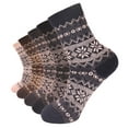 thumbnail image 2 of 5 Pairs Womens Multicolor Fashion Warm Wool Cotton Thick Winter Crew Fuzzy Socks, 2 of 4