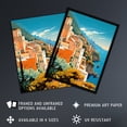thumbnail image 3 of Amalfi Coast Artwork Italy Cliffside Villages Overlooking Azure Mediterranean Sea Art Print Framed Poster Wall Decor 12x16 inch, 3 of 5