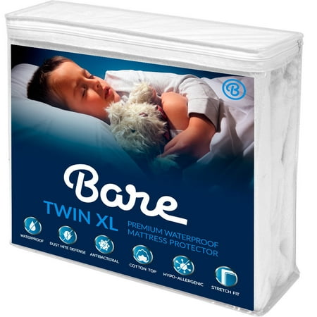 Bare Home Twin XL Size Premium Mattress Protector - 100% Waterproof - Vinyl Free Hypoallergenic - 10 Year Warranty - (Twin XL,