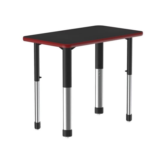 Commercial Thermal Fused Wood Laminate Top Collaborative Desk Black