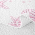 thumbnail image 5 of spefrowx Simple Line Shell Twin Quilt Set for Girls, Pink Dot Starfish Coastal Twin Coverlet Set, 2pcs, 5 of 7
