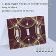 thumbnail image 3 of Yayeee Toggle Light Switch Wall Plate 3-Gang 6.37"x4.48" Decorative Outlet Cover, Gold Abstract Pattern, 3 of 7