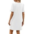 thumbnail image 5 of LNWUY Summer Casual Shift Dress for Curvy Women V Neck Ruffled Sleeves Loose Shirt Dresses with Pockets 2025 White XXL, 5 of 9