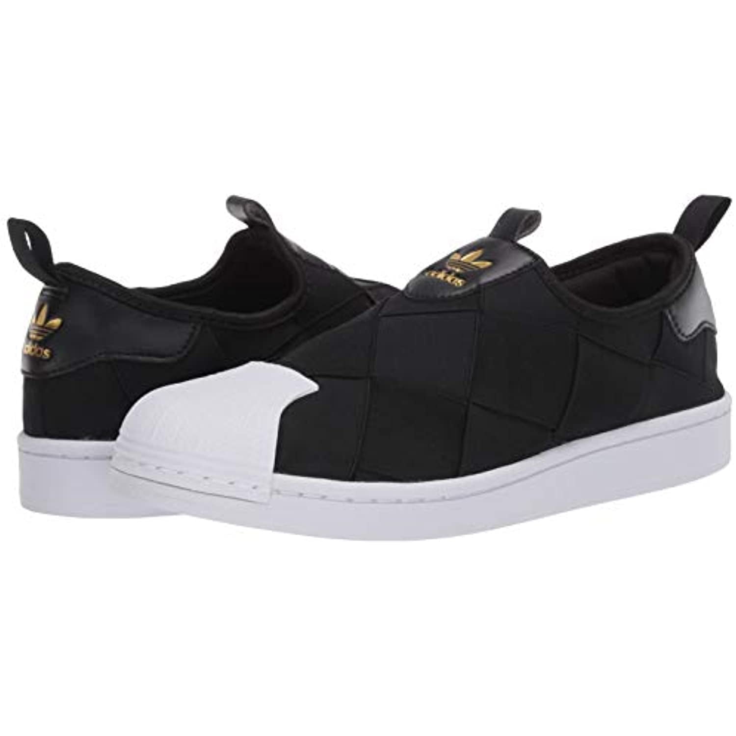 Tigre Distribuir Oír de adidas Originals Women's Superstar Slip-On Shoes Sneaker, Black/White/Gold  Metallic, 6.5 - Walmart.com