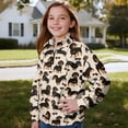 thumbnail image 3 of Uorisanigo Girls Oversized Sweatshirts Half Zip Pullover Sweatshirt Casual Cute Dachshund Long Sleeve Pullover Top Fall Winter Clothes Quarter Zip Hoodies No Hood Athletic Tops, 3 of 7