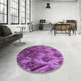 thumbnail image 3 of Ahgly Company Indoor Square Patterned Dark Magenta Purple Area Rugs, 5' Square, 3 of 6