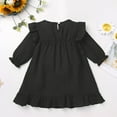thumbnail image 2 of IBTOM CASTLE Toddler Kids Girls Mexican Dress Long Sleeve Floral Embroidery Dress Cinco de Mayo Fiesta Birthday Party Dresses 2-3 Years Black, 2 of 7