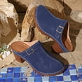 thumbnail image 5 of Dakaela Women's Mules Shoes Backless Slip on Chunky Stacked Heeled Sandals Closed Toe Suede Walking Platform Clogs Size 6-10 Blue, 5 of 8