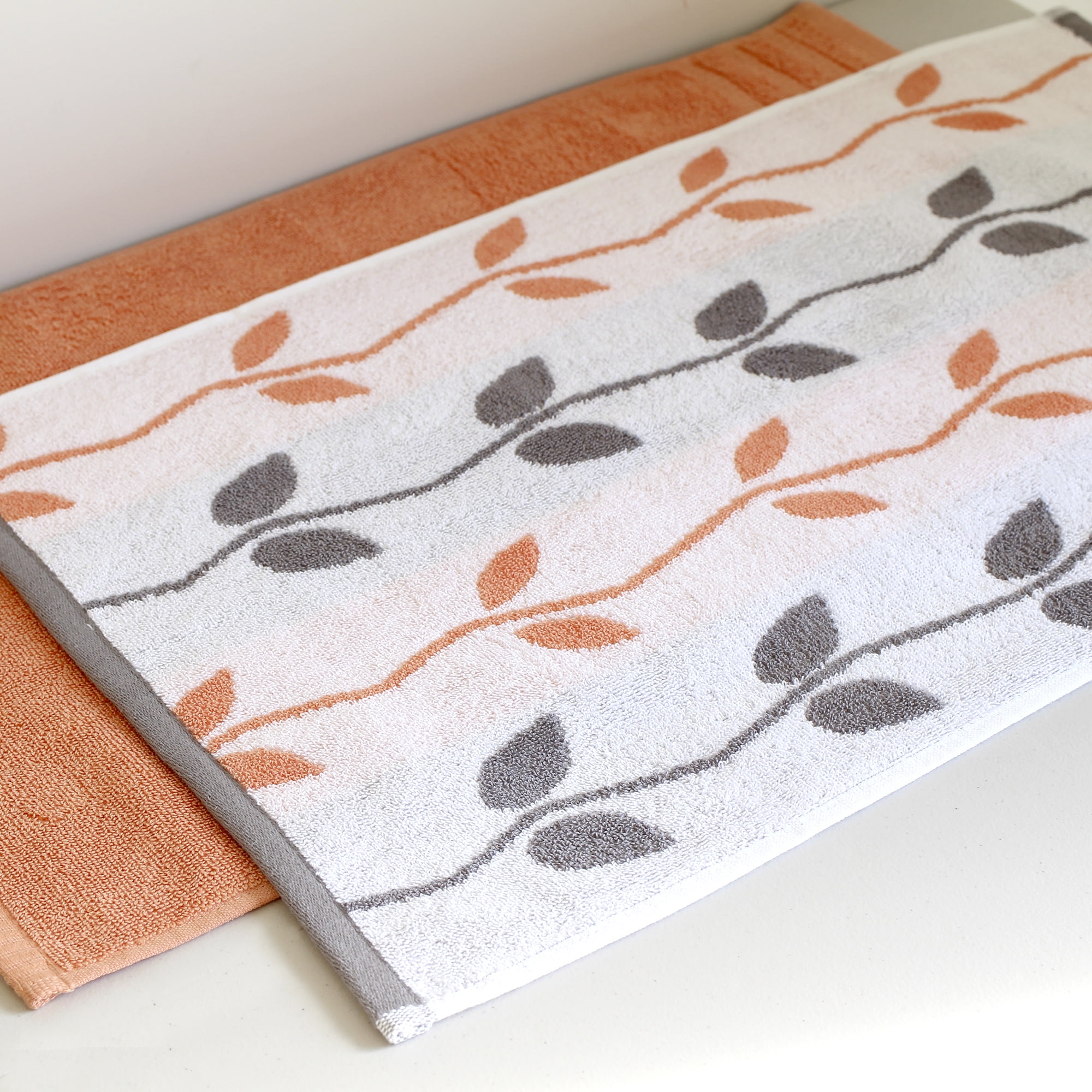 Modern Threads Organic Vines 6-Piece Cotton Adult Bath Towel Set, Coral