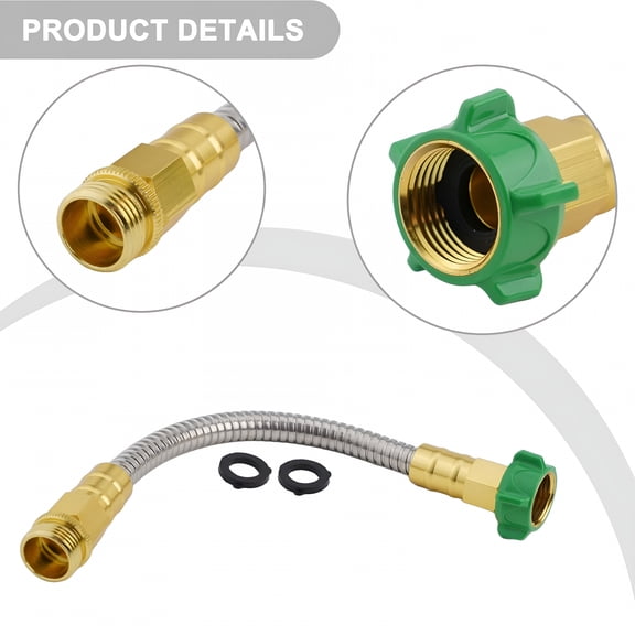 LAMIRO 304 Stainless Steel Short Garden Hose 1ft Leakproof Lightweight Easy To Use For Outdoor Garden Watering