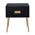 thumbnail image 3 of Glavbiku Modern Nightstand with 2 Drawers,Bedside Table with Gold Metal Legs,Black,Adult, 3 of 10