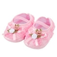 thumbnail image 2 of Baby Walking Shoes Size 6-9 Months Soft Pearl Floral Princess Flats Comfort Lightweight Elastic First Birthday Pink Sneakers, 2 of 5