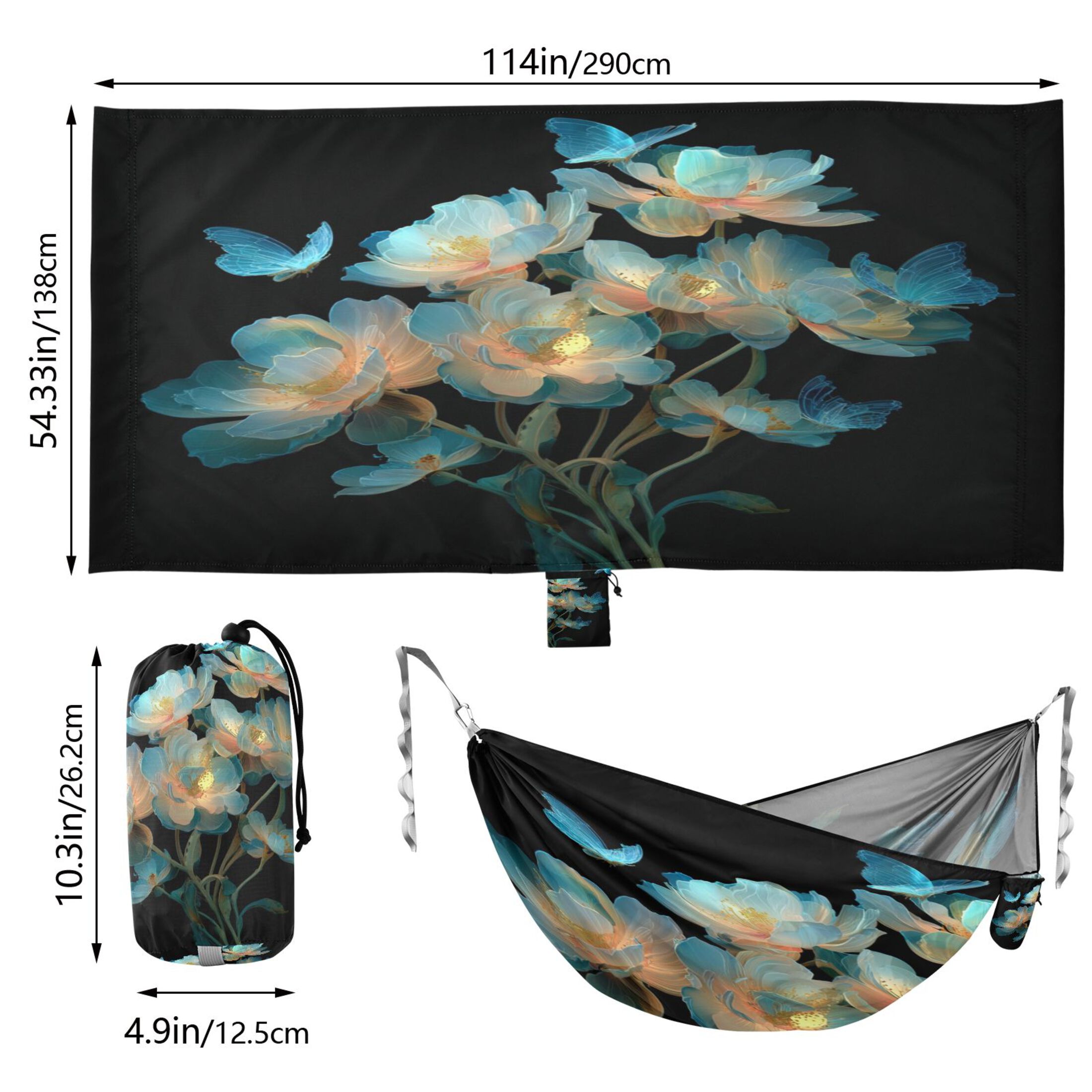 Hammock Camping Hammock Nylon Portable Hammock Travel Camping Hammock Flowers