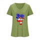 thumbnail image 3 of Camisetas de Cuello Redondo Impreso Gradiente de las Mujeres, Manga Corta Casual Top para el Uso Diario, 3 of 6