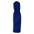 thumbnail image 3 of Liacowi Women Bodycon Long Dresses Sleeveless High Neck Pleated Slim Fit Dress for Party Cocktail, 3 of 4