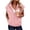 Pink, variant on Hueoook Zip Up Hoodies for Women Trendy Sleeveless Woman Trendy Zipper Pocket Drawstring Hooded Sweatshirt Short Sleeve Tops Army Green L
