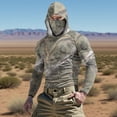 thumbnail image 2 of lcziwo Men Long Sleeve Shirts UPF 50+ UV Sun Protection Big and Tall Camo Print Hoodie with Face Mask Summer Fishing Outdoor Pullover Camouflage XXXXL, 2 of 10