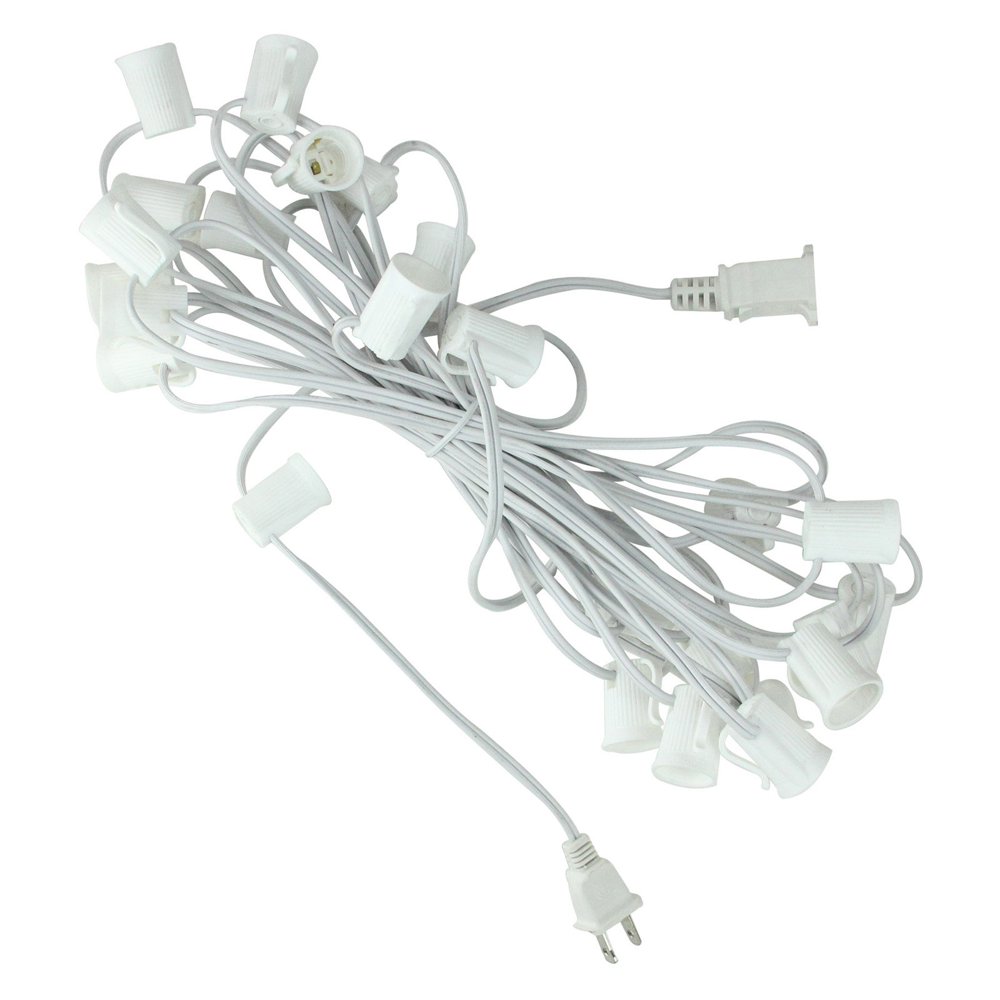 Northlight 25 ft. Commercial C9 Christmas Light Socket Set 18 Gauge 12