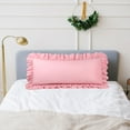 thumbnail image 2 of PiccoCasa Microfiber Ruffle Body Pillowcases with Envelope Pink 20"x54", 2 of 7