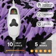 thumbnail image 5 of PMONPA Cow Heated Electric Blanket for Adult, Flannel & Sherpa Heating Blanket with 10 Heat Levels, 1/2/4/8 Hours Auto-Off, 51"x 61", Cow Print Purple, 5 of 10