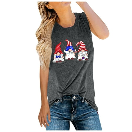

koaiezne Women Women Independence Day Shirts Loose Daily Stylish Top Shirt Bra Top Tops for Women Toe