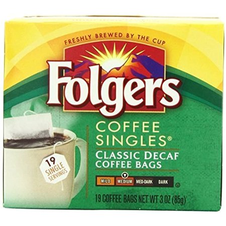 Folgers Classic Medium Roast Decaf Coffee, 19 Ct Singles Serve (Pack Of 12)