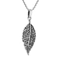 thumbnail image 4 of Intricately Beautiful Swirling Leaf Sterling Silver Pendant Necklace, 4 of 6