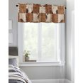 thumbnail image 4 of Kitchen Cafe Valance Curtain for Small Windows,Vintage Cattlehide Leather Splicing Art Rod Pocket Valances Cow Animal Skin Texture Window Treatment Panel for Living Room/Bedroom/Bathroom,42x18in, 4 of 9