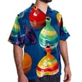 thumbnail image 2 of Bowling Men's Casual Poplin Button Down Short Sleeve Hawaiian Beach Shirt, 2 of 6