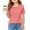 Pink, variant on BLTIBY 2025 Short Sleeve Tops for Girls Summer Round Neck Solid Color Pleated T-Shirt Trendy Lightweight Pullover Blouse Army Green 3-4 Years