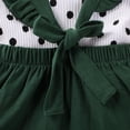 thumbnail image 5 of BemeyourBBs Toddler Baby Girls Summer Clothes Vintage Infant Baby Girls Summer 2 Piece Outfit Polka Dot Collar Short Sleeve T-Shirt and Ruffle Suspender Skirt Set, 5 of 6