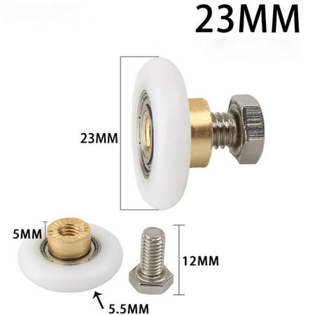 

GLFSIL 4pcs Shower Room Pulley Bathroom Sliding Glass Door Wheels Nylon Copper Roller