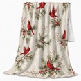 thumbnail image 2 of Winter Cardinals Snowy Pines Vibrant Red Birds Berry, Festive Holiday Scene, Warm Flannel Blanket for Cabin and Lodge, Art Lovers Housewarming Gift, Artistic Home Decor, 2 of 9