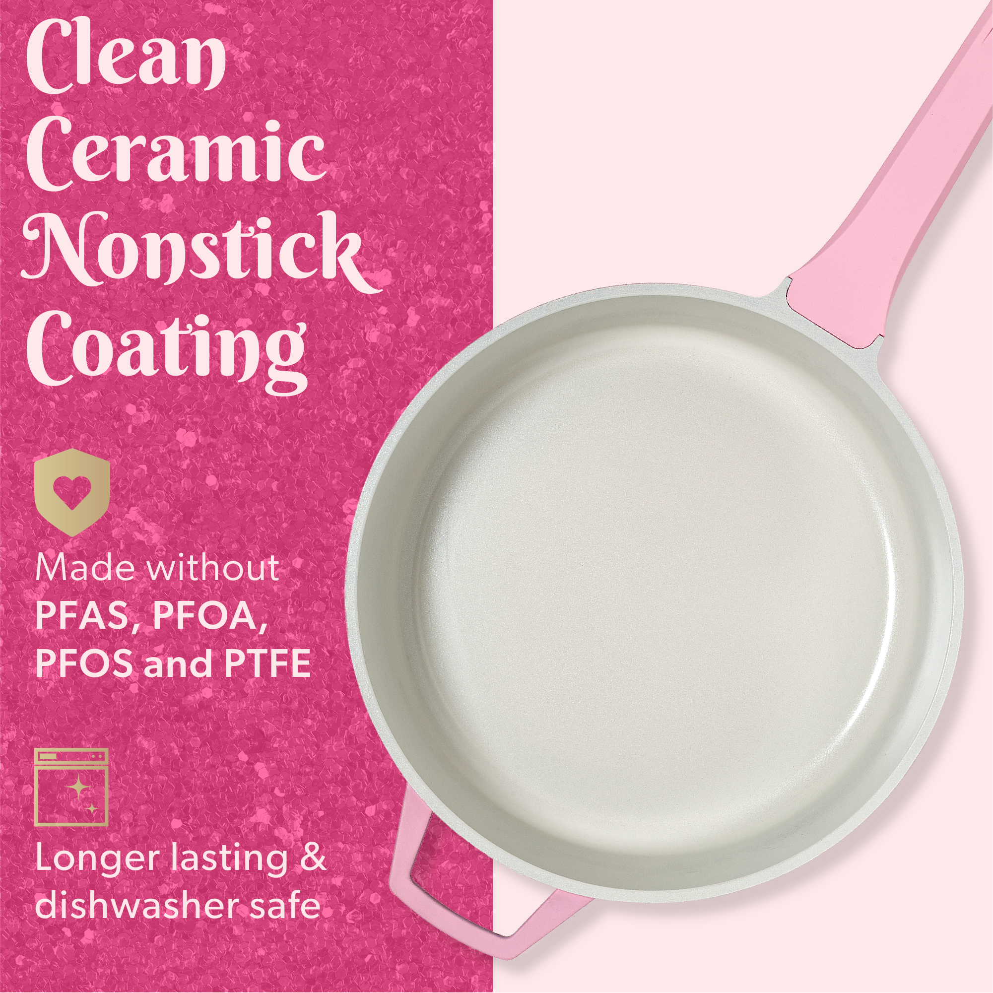 Paris Hilton 4-Quart Ceramic Nonstick Jumbo Skillet, Pink photo 5