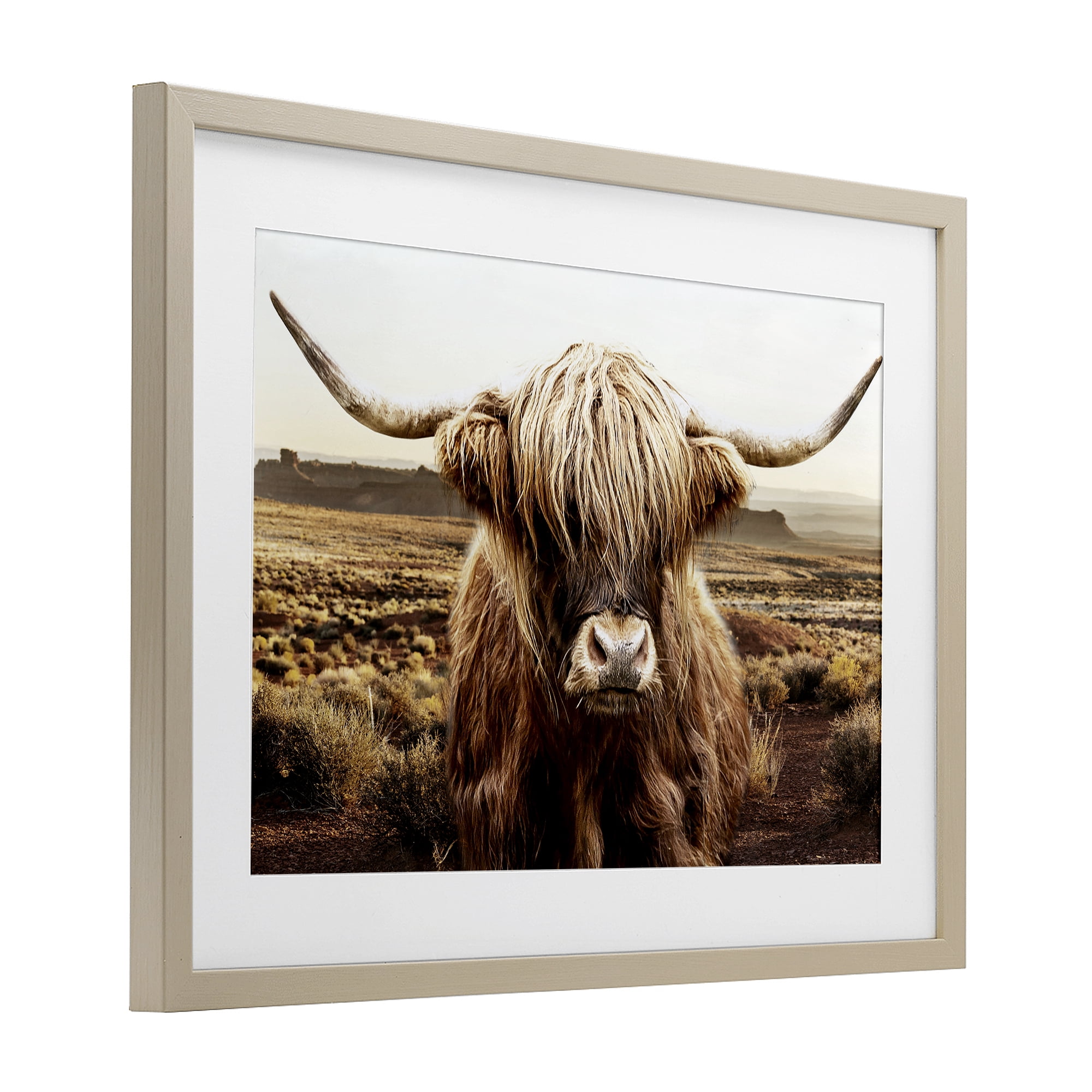 Stupell Industries Rugged Vegetation Cattle Portrait Birch Framed Print Under Glass, design by CAD Designs