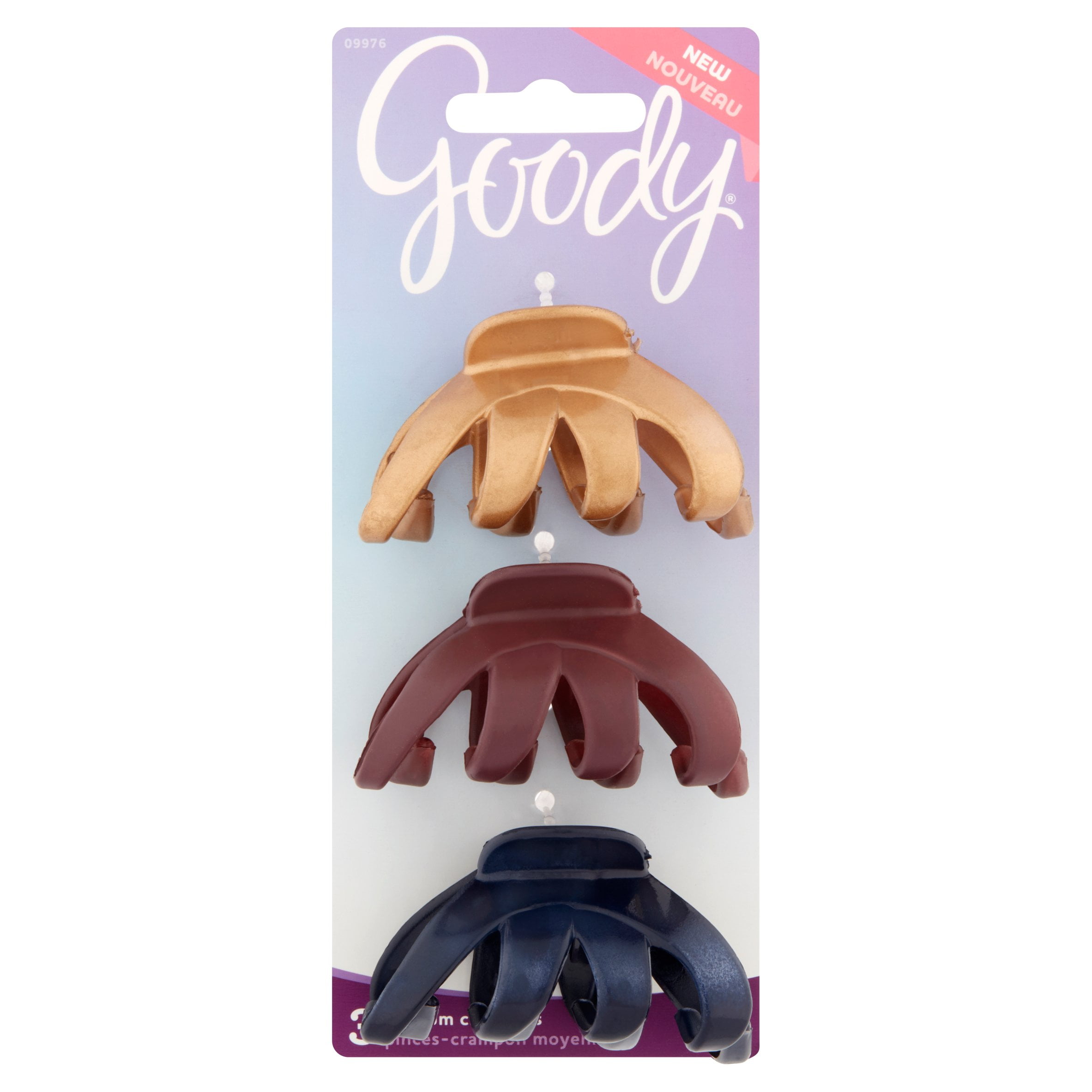 Goody Classics Hair Claw Clips, Medium, Assorted Dark Romance, 3 count